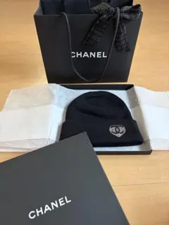 CHANEL ニット帽 ビーニー ブラックのサムネイル