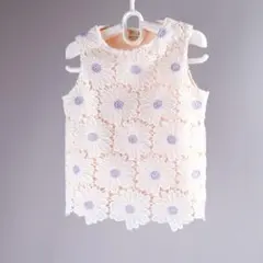 プティマイン お花 総レース ノースリーブ 100 夏のお出かけに◎