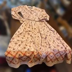 ピンクハウス サンタクロース 花柄ロングワンピース ピンタック黒 日本