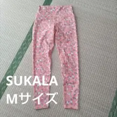 匿名配送　SUKALA フラワープリントレギンス　Mサイズ　フラワーオレンジ
