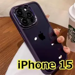 高品質！　iPhone15 ケース　金属カメラカバー　耐衝撃　パープル 03
