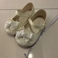 ホワイトリボンパールフォーマルシューズ