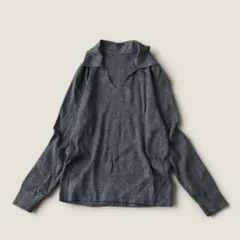 ユニクロ ポロニット スキッパー 襟付き Vネック トップス ミックスカラー