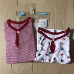 長袖インナー 2枚組95cm綿100%襟元ボタン付 西松屋