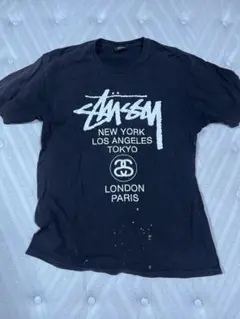 Stussy 黒 Tシャツ Lサイズ 都市名デザイン