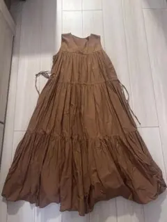 itivate ブラウン ノースリーブワンピース S