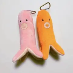 動く！ぷきゅ&ぶるぶる タコさんウインナー ぬいぐるみ 2色セット キーホルダー