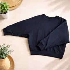 ユニクロ UNIQLO スウェット トレーナー XL ブラック レディース 短丈