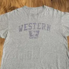 カレッジ Tシャツ L相当 グレー フェード アメカジ 服 ビッグシルエット輸入