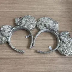 ディズニー　ミニーちゃん　シルバースパンコールカチューシャ　２つ