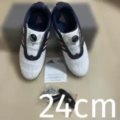 adidas ゴルフシューズ ホワイト/ネイビー/レッド
