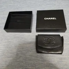 CHANEL キャビアスキン レザー ココマーク 6連キーケース 黒 付属品