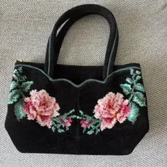 FEILER フラワー刺繍 ハンドバッグ