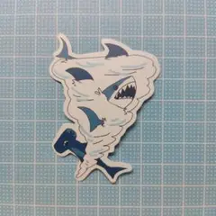F サメ　ハンマーヘッドシャーク　シャーク　Shark　防水ステッカー　シール
