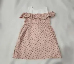 花柄ワンピース オフショルダー　120