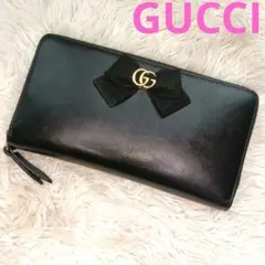 GUCCI　GGリボン　黒　ラウンドウォレットのサムネイル