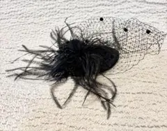 ブラック フラワー フェザー ヘアアクセサリー ヘッドドレス