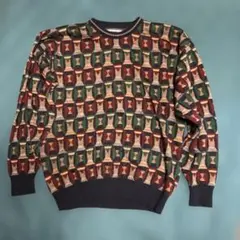 VAN HEUSEN 多色幾何学模様セーター L