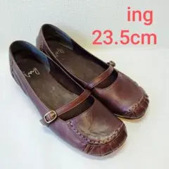 美品 ing メリージェーン フラットシューズ 本革 23.5cmのサムネイル
