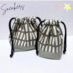 ★ハンドメイド★格子柄お弁当袋+コップ袋