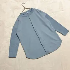 エセム ESSEME ＊ センターシーム 切り替えニット 水色 M 長袖