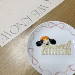 犬　デザイン コーム ブラシ　1点 ホワイトイエロー