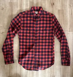 J.Crew赤と黒のチェック 長袖ネルシャツ