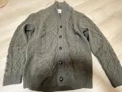 GREENLABELRELAXINGオリーブグリーン ケーブルニットカーディガン