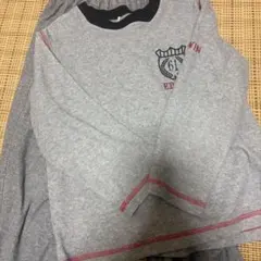 EDWIN キッズ パジャマ上下長袖130cm グレー