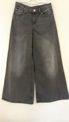 H&M ブラックデニム ワイドパンツ