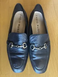 FABIO RUSCONI ブラックビットローファー