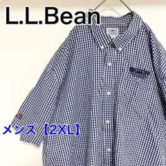 YBB30【US輸入】エルエルビーン　半袖シャツ【メンズ2XL】チェック柄