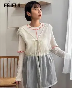 SHEIN シーイン 2way リボン シアーベスト ジレ