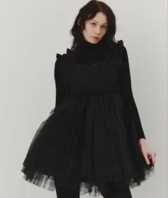 Poppy あさぎーにょ tule tunic チュールチュニック 黒 ブラック