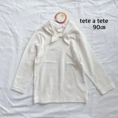 tete a tete* スムースリボンTシャツ ロンT ブラウス ハイネック