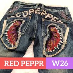 刺繍 REDPEPRR レッドペッパー ブーツカット デニム ジーンズ W26