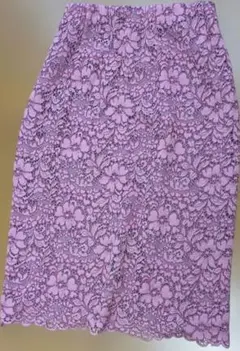 TONAL■ひざ下レース　タイトスカート 落ち着いたピンク　ラベンダーのサムネイル