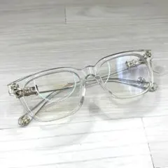 刻印あり 伊達メガネ クロスデザイン 黒縁 サングラス Y2K クリア ゴールド