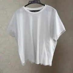 レディース 半袖Tシャツ ホワイト 異素材レイヤードのサムネイル
