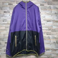 美品 ミズノ フード付きジャケット 紫/黒 O(XL)