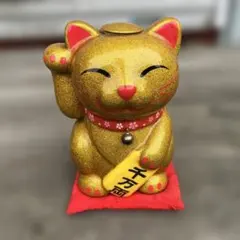 8/28迄限定値引✨風水・金運招き猫》黄色猫 右手7号 特別製作現品限り