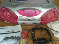 値下げ レトロかわいいSHARP CD/MDコンポ レッド - メルカリ