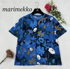 試着のみ XS マリメッコ 総柄 ブルー Tシャツ レディースのサムネイル