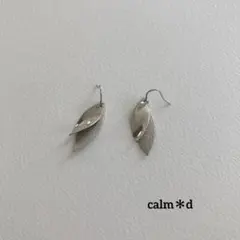 【187】シルバー リーフ 重ね ピアス イヤリング ハンドメイド