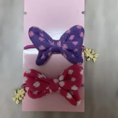 ディズニーDISNEYミニーリボンヘアゴム 2個セット