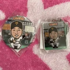 ジャイアンツ 闘魂ガチャ 缶バッジ アクキー ファンフェスタ2点セット大勢選手