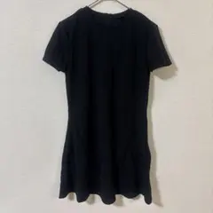 美品⭐️SHEIN【L】フレアワンピース 半袖 ブラック バックジップ