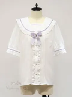 Amavel Dreaming Ribbonフリルセーラーブラウス ラベンダーのサムネイル