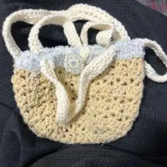 かぎ針編み ベージュポシェット