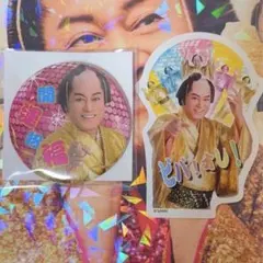 マツケンサンバ　缶バッジ&ステッカー　セット　ハローキティ